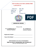 CE8512-Water and Waste Water Analysis Laboratory