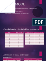 Mode or Modal Value