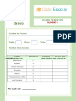 Examen Trimestral Cuarto Grado BLOQUE1 2022 2023