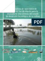 Peces Nativos de Agua Dulce de America Del Sur de Interés para La Acuicultura. FAO. Flores N., A &amp A. Brown. 2011