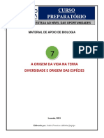 7 - A Origem Da Vida Na Terra e Diversidade e Origem Das Espécies