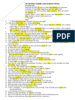 Revision of Tenses, Forms and Subjunctives