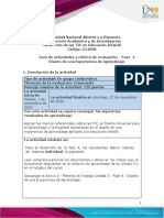 Guía de Actividades y Rúbrica de Evaluación - Unidad 3 - Fase 4 - Diseño de Una Experiencia de Aprendizaje