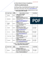 CBSE Sports Calendar (2022-23)