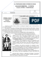 Avaliação de História - 3 Bimestre.