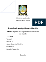 Trabalho Investigativo de História Tema: Objetivo Do Surgimento Do Socialismo No Mundo