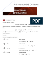 Variable Separable and First Order Homogeneous DE