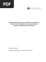 Programación Didáctica de La Asignatura de Tecnología para 3º de Eso Y Desarrollo de La Unidad Didáctica "Sistemas de Representación de Objetos"