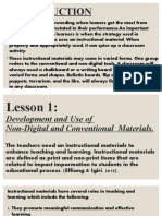 Report For Lesson 1: Development and Use of Non-Digital and Conventional Materials.