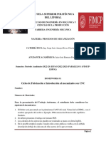 Deber #3 Ciclos de Fabricación e Introducción A CNC