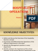 Module 3 - Hospitality Operations Management