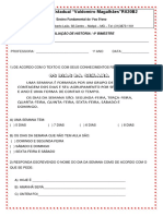 Avaliação 1 Ano História 4 Bimestre em PDF