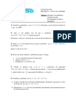 Ficha 6 de Exercícios - Polinómios