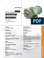 Ficha Tecnica de Bombas Centrifugas en Acero Inoxidable Barnes de Las Series BCS Y BCSF