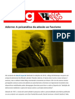 Adorno - A Psicanálise Da Adesão Ao Fascismo - Blog Da Boitempo