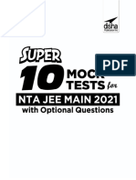 Super 10 Mock Tests For NTA IIT JEE Main 2021 With Optional Questions 4th Edition Disha Experts (Disha Teachers)