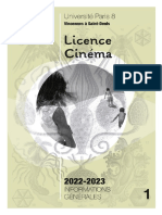 Brochure Licence Cinema 2022-2023 - Informations Generales