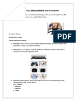 Test, Measurement and Evaluation