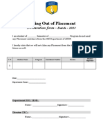 Placement Opted Out Form 2023