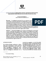 Extremera, N. (2003) La Inteligencia Emocional en El Contexto Educativo. Hallazgos Científicos de Sus Efectos en El Aula