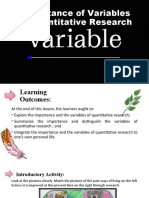 Importance of Variables in Quantitative Research