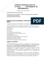 Lineamientos Generales para Los Proyectos Socio Tecnológicos de INFORMATICA