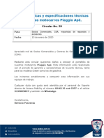 59-20. Características y Especificaciones Técnicas de Motocarros Piaggio Apé.