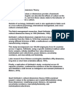 Hofstede Cultural Dimensions Theory