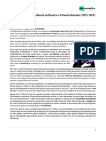 O Processo de Independência Do Brasil e o Primeiro Reinado