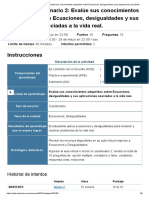 (AAB01) Cuestionario 2: Evalúe Sus Conocimientos Adquiridos Sobre Ecuaciones, Desigualdades y Sus Aplicaciones Asociadas A La Vida Real