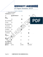 Sindh University 2019