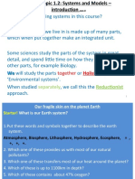 Topic 1.2 1.3 1.4 Systems and Models