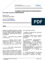 Demanda de Amparo Directo Contra Auto de Formal Prisión y