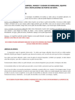 Instructivo para La Limpieza, Manejo y Cuidado de Mobiliario, Equipos Electrónicos e Instalaciones de Puntos de Venta.