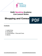 Shopping Lesson Notes