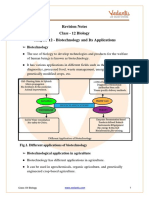 Biotechnology and Its Application Class 12 Notes Biology Chapter 12 (PDF)