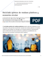 Reciclado Químico de Residuos Plásticos y Economía Circular: Buscar en El Site..