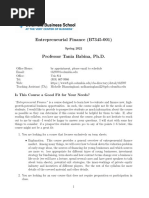 Syllabus B7345-001 Entrepreneurial Finance