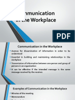 Communication in The Workplace