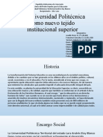 La Universidad Politécnica Como Nuevo Tejido Institucional Superior