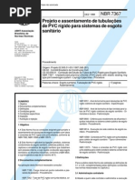 NBR 07367 NB 281 - Projeto e Assent Amen To de Tubulacoes de PVC Rigido para Sistemas de Esgoto Sanitario