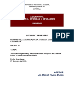 "HISTORIA SOCIEDAD Y EDUCACION Políticas Indigenistas y Reivindicaciones Indígenas en América Latina" Chantal Hernández Marié. OLGA ANGELICA