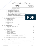 Digital Electronics & Fundamentals of Microprocessor Paper - IV