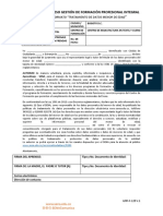 Proceso Gestión de Formación Profesional Integral: Formato "Tratamiento de Datos Menor de Edad