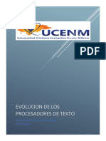 Informe Evolucion Sobre Los Procesadores de Texto Ucenm