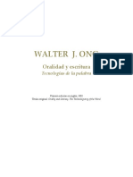 WALTER J. ONG. Oralidad y Escritura. Tecnologías de La Palabra.