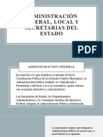 Administración Federal, Local y Secretarías Del Estado