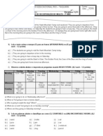 Prova de Recuperação de Inglês 7º Ano - Carina