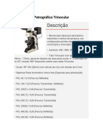 Microscópio Petrográfico Trinocular