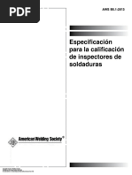 AWS B5.1-2013 (Spanish) ESPECIFICACIÓN PARA LA CALIFICACIÓN DE INSPECTORES DE SOLDADURA